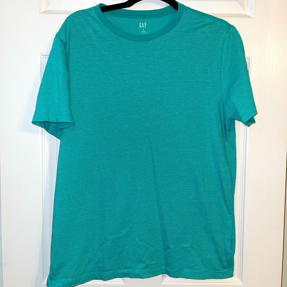 Gap Men’s Striped Shirt Turquoise Medium